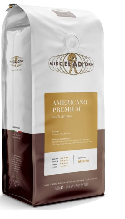 COFFEE BEANS MISCELA D'ORO - AMERICANO PREMIUM 100% ARABICA 1,00 Kg.