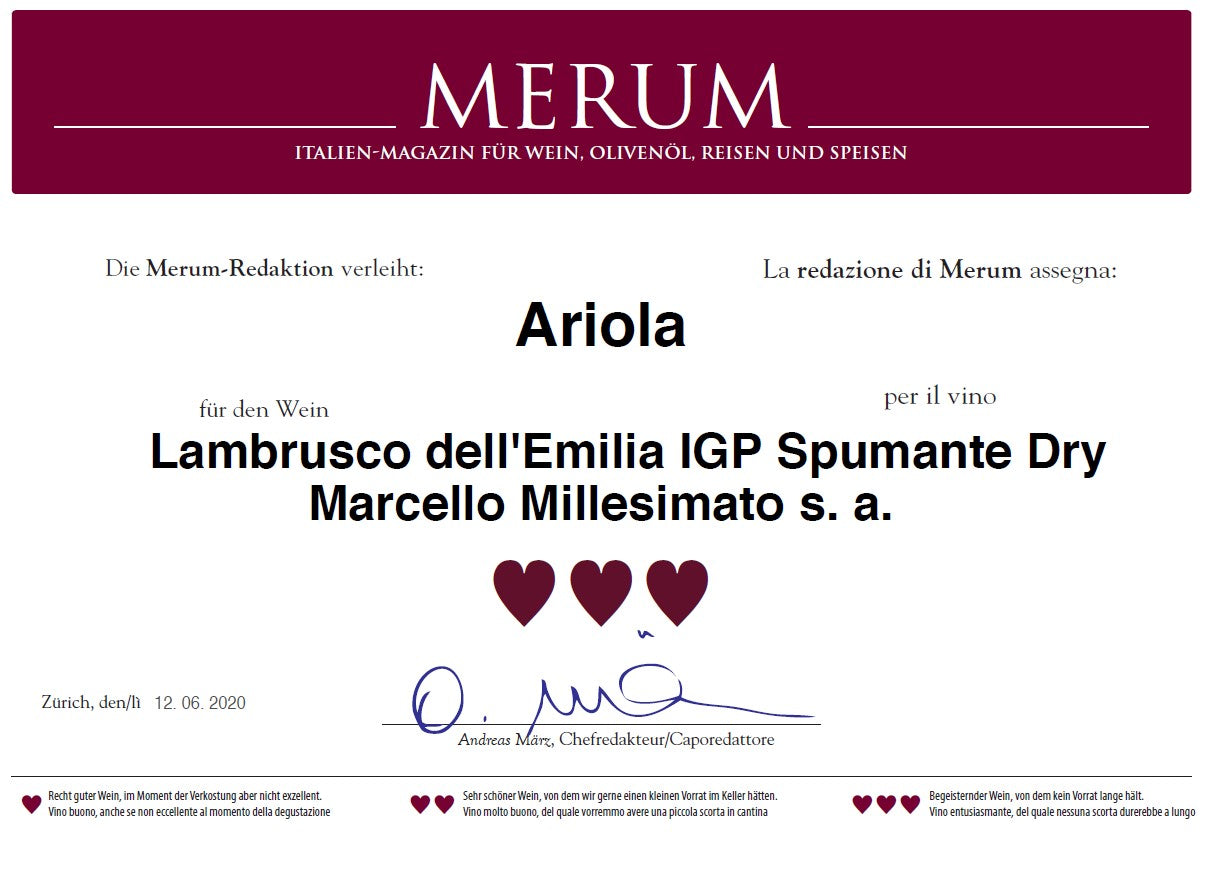 MARCELLO MILLESIMATO - The Best Awarded Red Sparkling Wine in the World 0,75 l